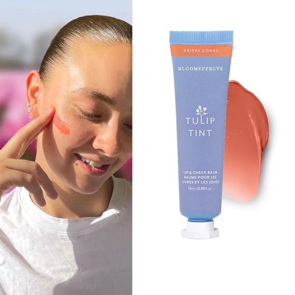 BLOOMEFFECTS Tulip Tint Lip & Cheek Balm in Crispa Coral | Full Size New In Box - Picture 4 of 6